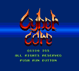 Cyber Core title screen for PC Engine